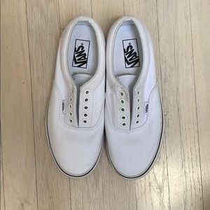 Vans white shoes no laces